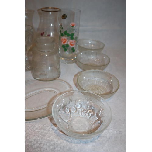 100 - A large assortment of clear glass including a paperweight