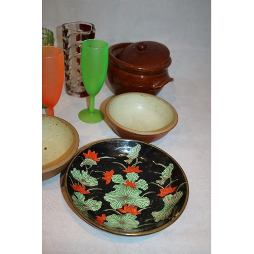 101 - A large assortment of glassware and pottery including Japanese Ware