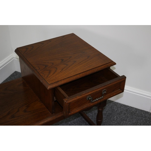 105 - Vintage wooden telephone table. Could be now used in the modern world as a laptop and printer table.... 