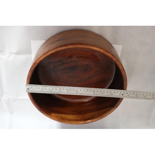 11 - Vintage treen bowl 13cm high x 29cm diameter