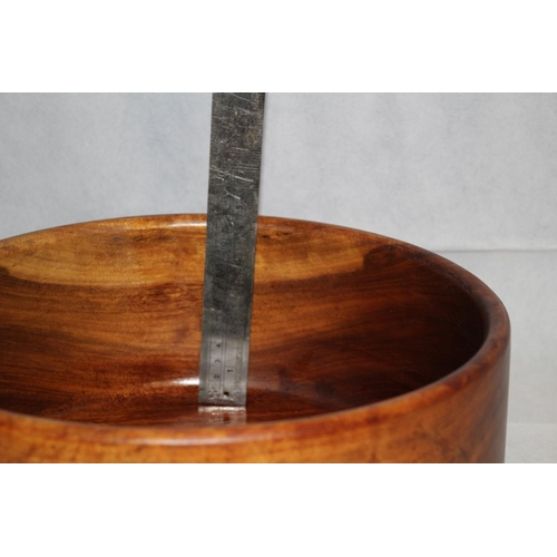 11 - Vintage treen bowl 13cm high x 29cm diameter