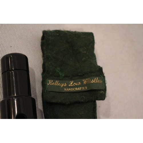 113 - Handcrafted Kelley's Low Whistle with a K motif and fabric cover