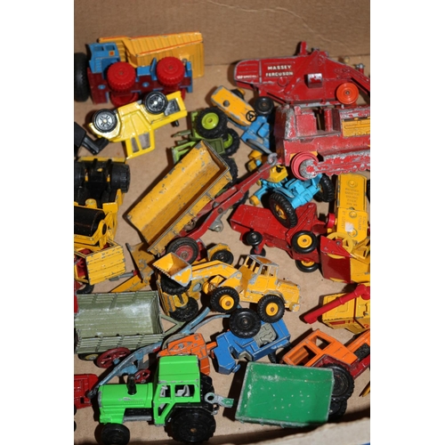 125 - Box of mainly Diecast model farming vehicles including Matchbox