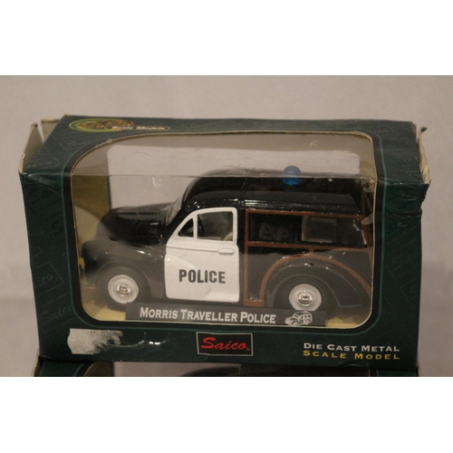 132 - 2 Saico diecast model vehicles, Morris Van and Police vehicle