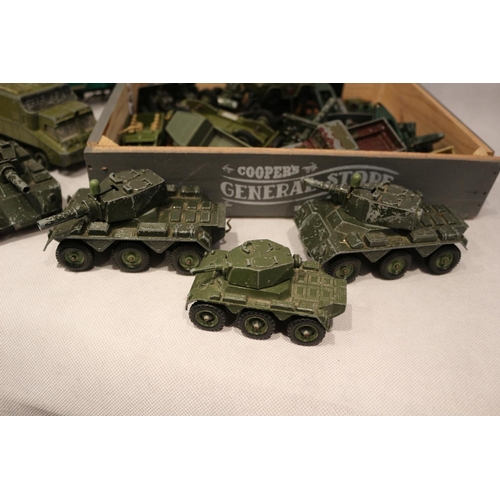 136 - Mixed Lot of assorted diecast military vehicle including Dinky, Matchbox, Corgi