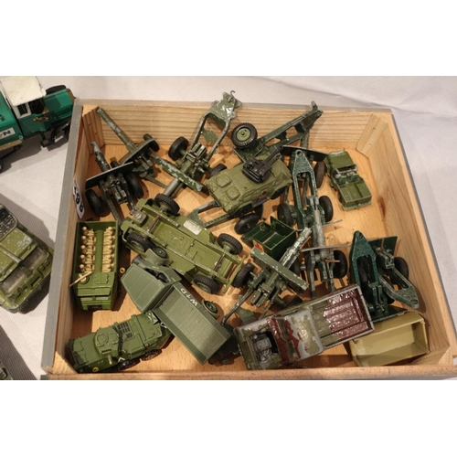 136 - Mixed Lot of assorted diecast military vehicle including Dinky, Matchbox, Corgi