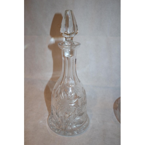 143 - 1 Cut Glass and I engraved decanters