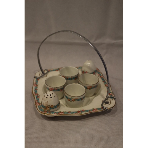 144 - Condiment set by Burleigh Ware. Stamped on bottom