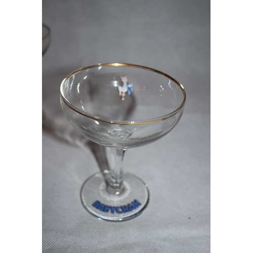 147 - 6 Early edition Babycham glasses