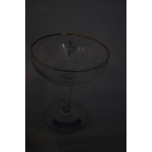 147 - 6 Early edition Babycham glasses