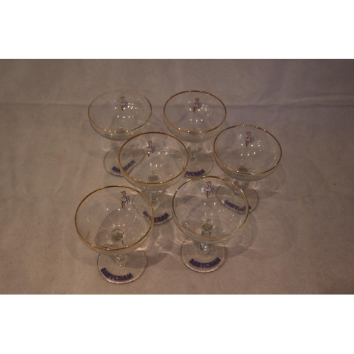 147 - 6 Early edition Babycham glasses