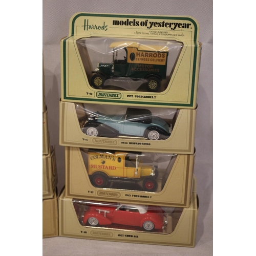 159 - 8 Yesteryear Matchbox boxed  diecast model vehicles. Scale 35-1 including Colemans Mustard and Harro... 