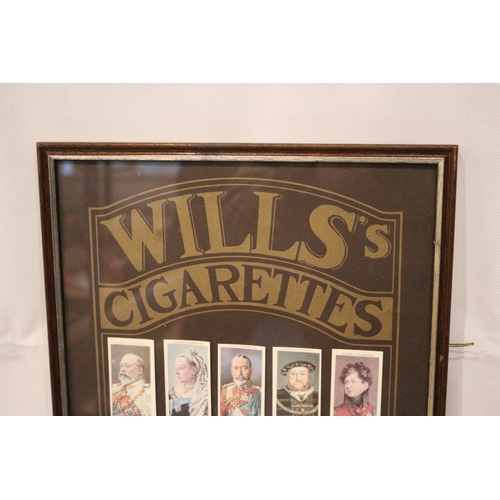 166 - Wills Cigarette Cards in Display case. Royalty