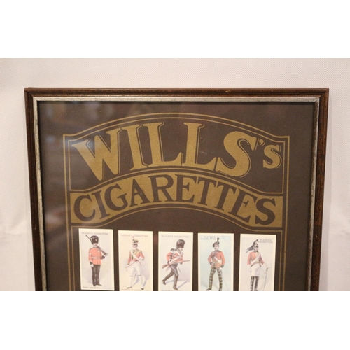 168 - Wills Cigarette Cards in Display case. Military