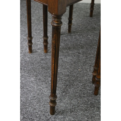 193 - Nest of three wooden tables with glass tops