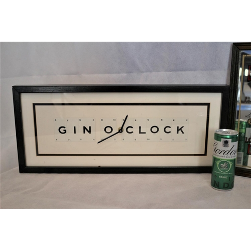 2 - It's Gin o'clock with a working Gin o'clock clock, a Beefeater advertising mirror. A tin of Gin and ... 