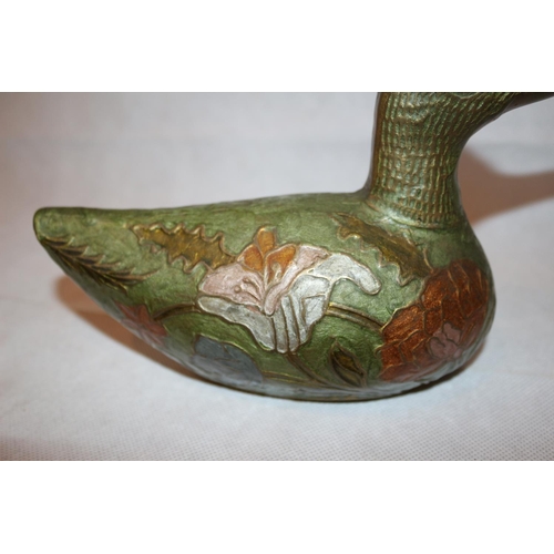 210 - Brass Enameled duck, believed to be German