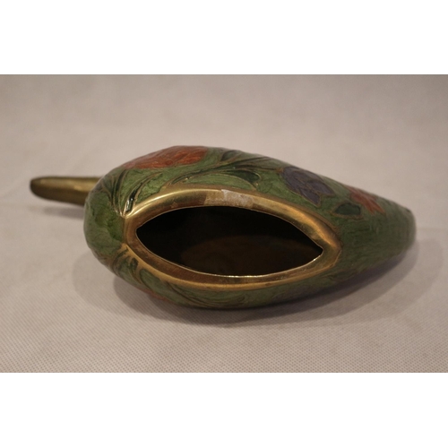 210 - Brass Enameled duck, believed to be German