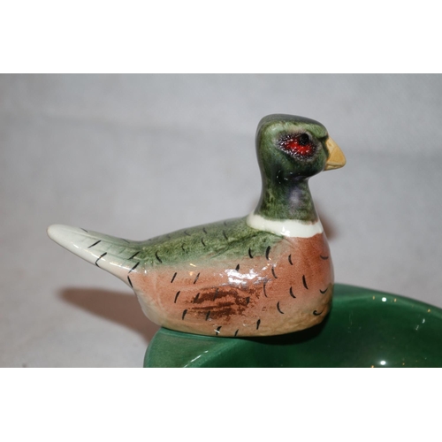 211 - French advertising ceramic dish with bird. For chocolate strawberries