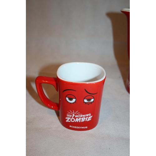 213 - Bright Red Nescafe 2 cups 1 pot