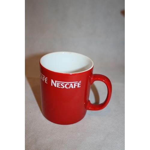 213 - Bright Red Nescafe 2 cups 1 pot