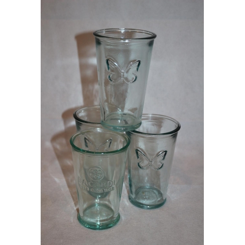 218 - 4 Glasses including Bacardi glass