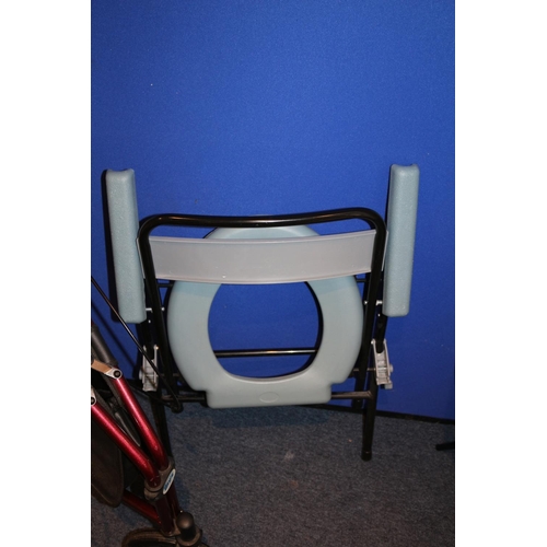 22 - Mobility frame with seat and brakes and portable commode seat