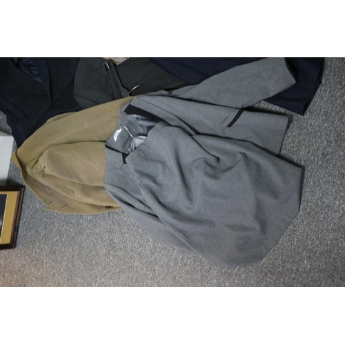 235 - A selection of used mainly gents suits, trousers jacket and coat