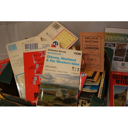 26 - Box with a good quantity of maps, some vintage, plus ordinance survey