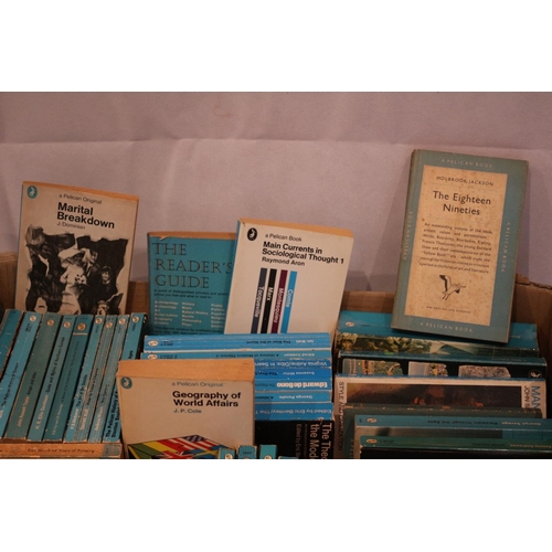 38 - Box of large quantity, (54), of Pelican books of various subjects