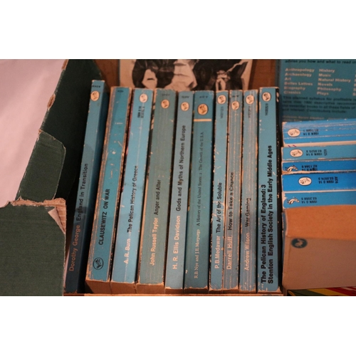 38 - Box of large quantity, (54), of Pelican books of various subjects