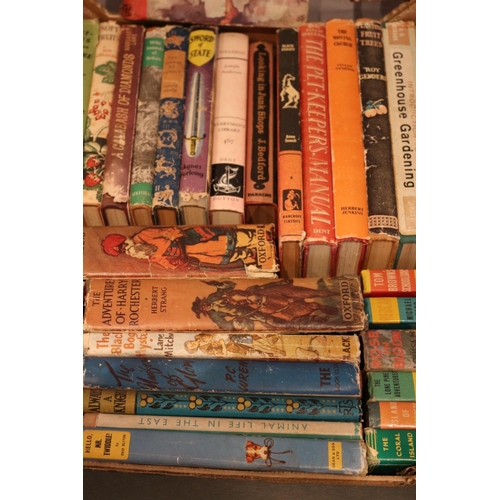 40 - Box of vintage books with covers including Great Operas, Oliver Twist and adventure set