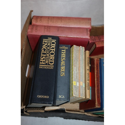 41 - Box of vintage books including Dictionary, Thesaurus, Latin Poets and more