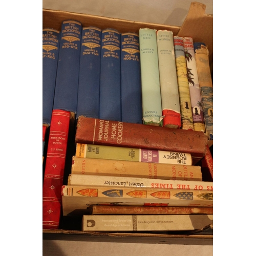 45 - Box of vintage books including several in a run of British Encyclopedia