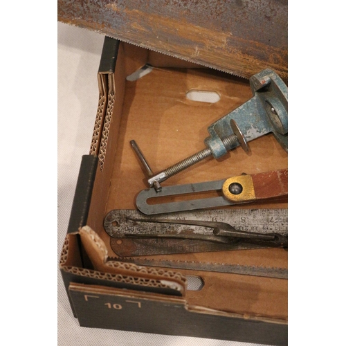 55 - A box of various vintage tools