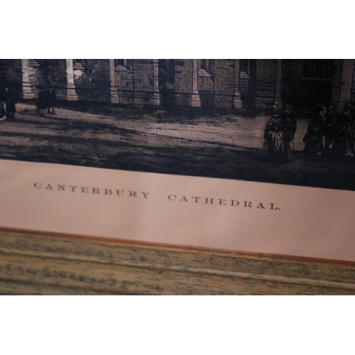 6 - 2 Copper engraving, the larger one depicting Canterbury Cathedral and the other, Gloucester Cathedra... 