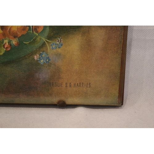 62 - 1940'S Framed and glazed floral print