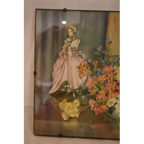 62 - 1940'S Framed and glazed floral print