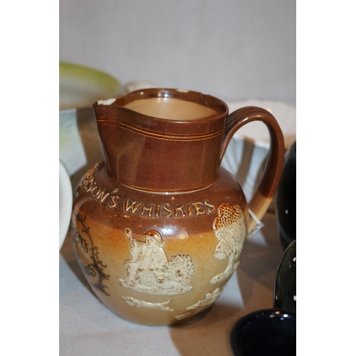 70 - Box with large amount of ceramics including Poole & Andersons Whiskies jug, and Doulton