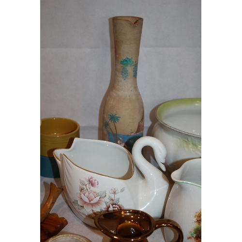 70 - Box with large amount of ceramics including Poole & Andersons Whiskies jug, and Doulton