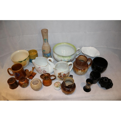 70 - Box with large amount of ceramics including Poole & Andersons Whiskies jug, and Doulton