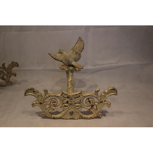 71 - 2 Cast iron vintage French Dove mounted wall sconces. 1 dove slightly loose