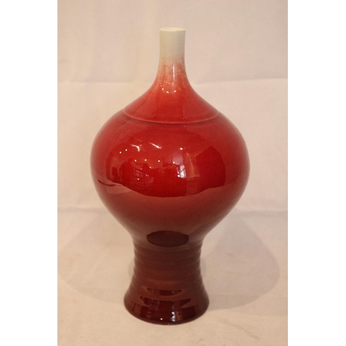 75 - Stamped Sang De Boeuf blood red vase. Date in the region of 1920-1930