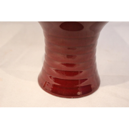 75 - Stamped Sang De Boeuf blood red vase. Date in the region of 1920-1930