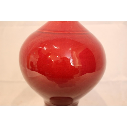 75 - Stamped Sang De Boeuf blood red vase. Date in the region of 1920-1930