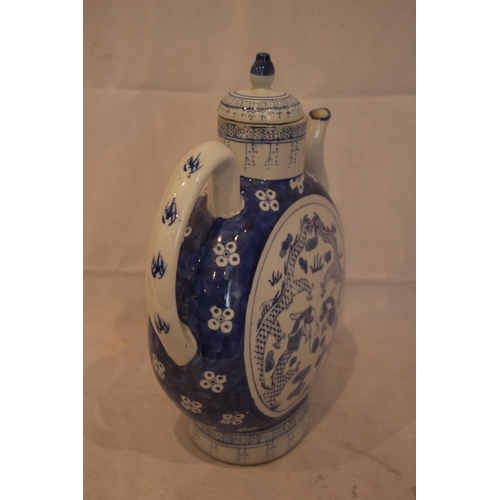 76 - Qianlong marked blue and white tea pot. Date in the region of 1900-1910