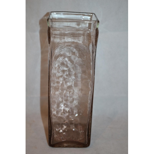 82 - Bubble Glass vase with a drip red motif