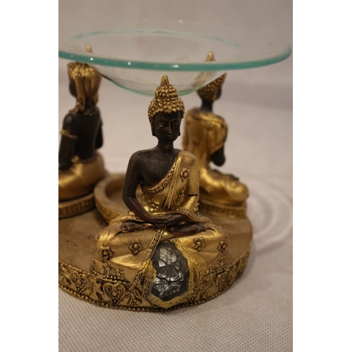 87 - Incense Burner with three seated Buddha mount