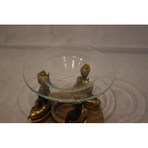 87 - Incense Burner with three seated Buddha mount