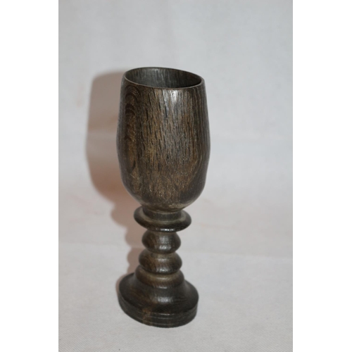 89 - Tactile hand turned vintage wooden Goblet